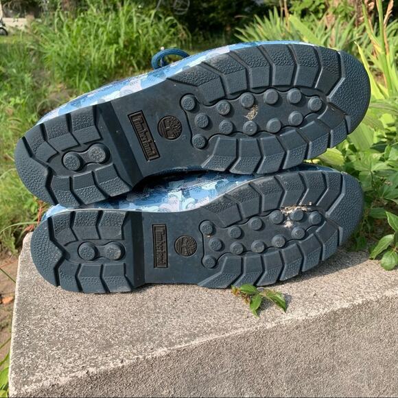 Timberland Euro blue camo boot pattern hiking boots 13M - Picture 4 of 10